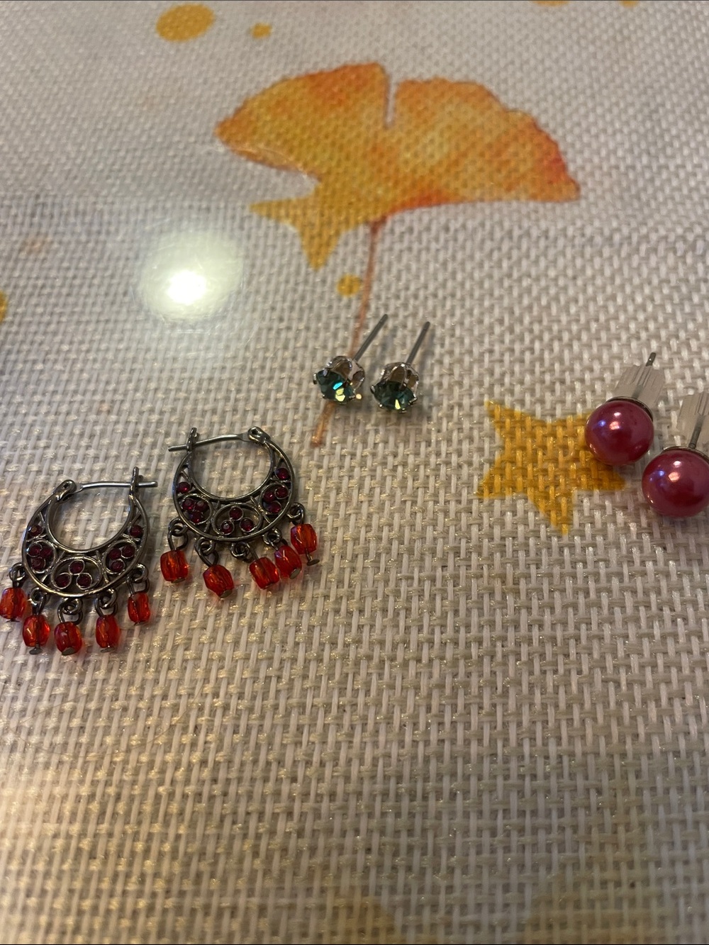 Three Sets of Earrings One Filigree Hoop Earring Set and 2 Earring Post Sets